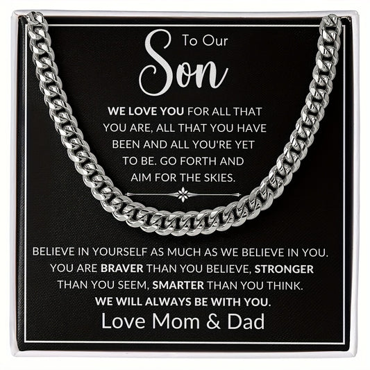 Link Chain To Our Son Bracelet - Son Birthday Gift from Mom