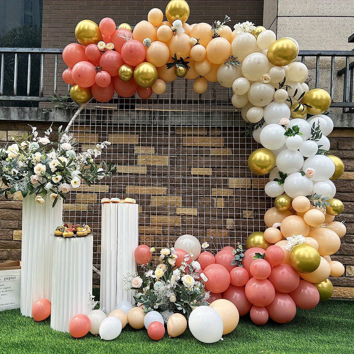 180pcs Matte Dusty Pink Peach Balloon Garland Arch Wedding Bridal Shower