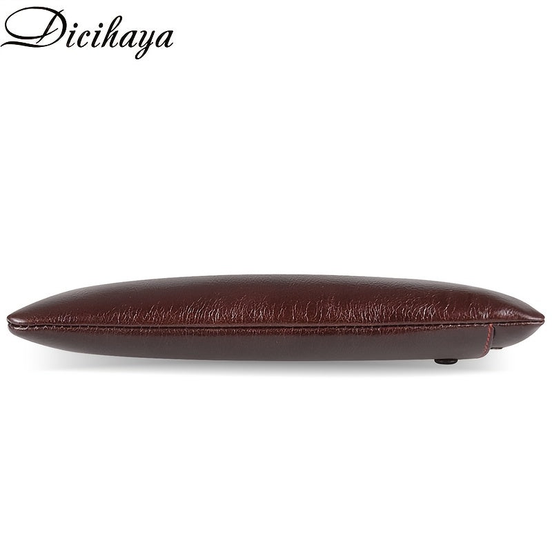 Dicihaya Men's Leather Zipper Handbag Large Capacity Wallet Clutch Bag