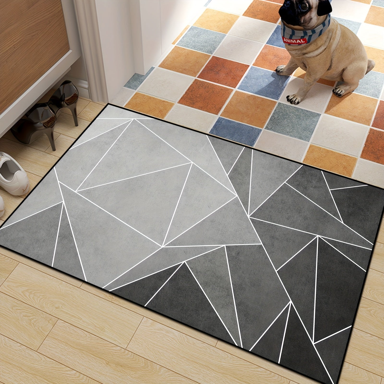 Modern Geometric Welcome Doormat Non slip Outdoor Indoor Door Mat