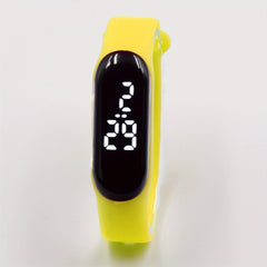 Girls Sports Digital Watch LED Oval Electronic Silicon Strap