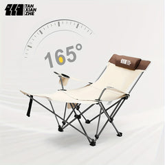Compact Folding Camping Chair with Footrest and Cup Holder