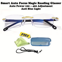 Anti Light Rimless Glasses Unisex Ultralight Intelligent Zoom Glasses