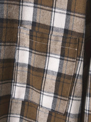 Men's Plaid Print Long Sleeve Button Up Shirt Lapel Casual Shirt Tops