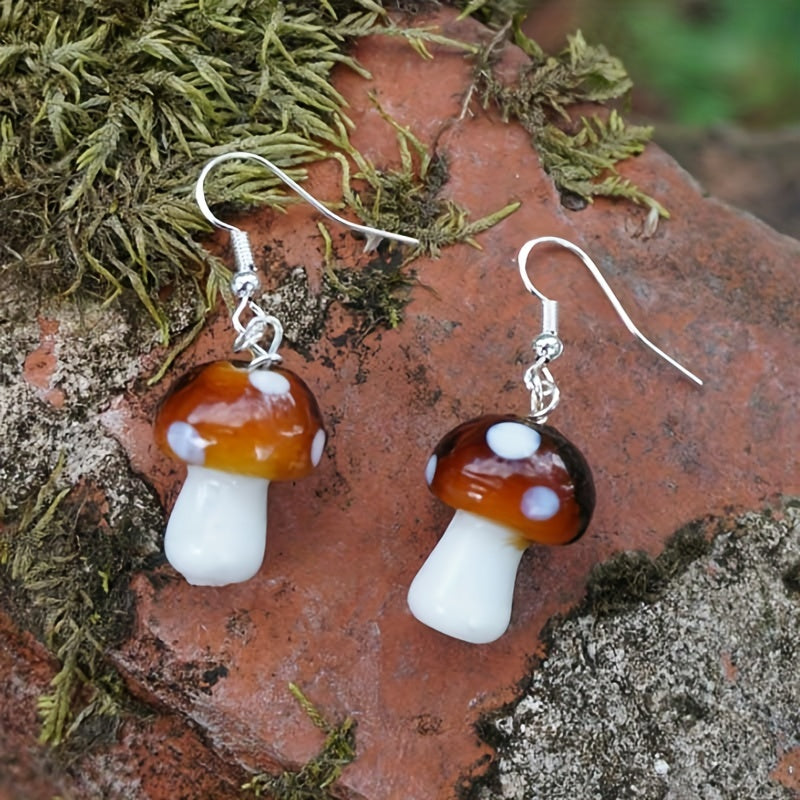 Vintage Gothic Mushroom Earrings Women Men