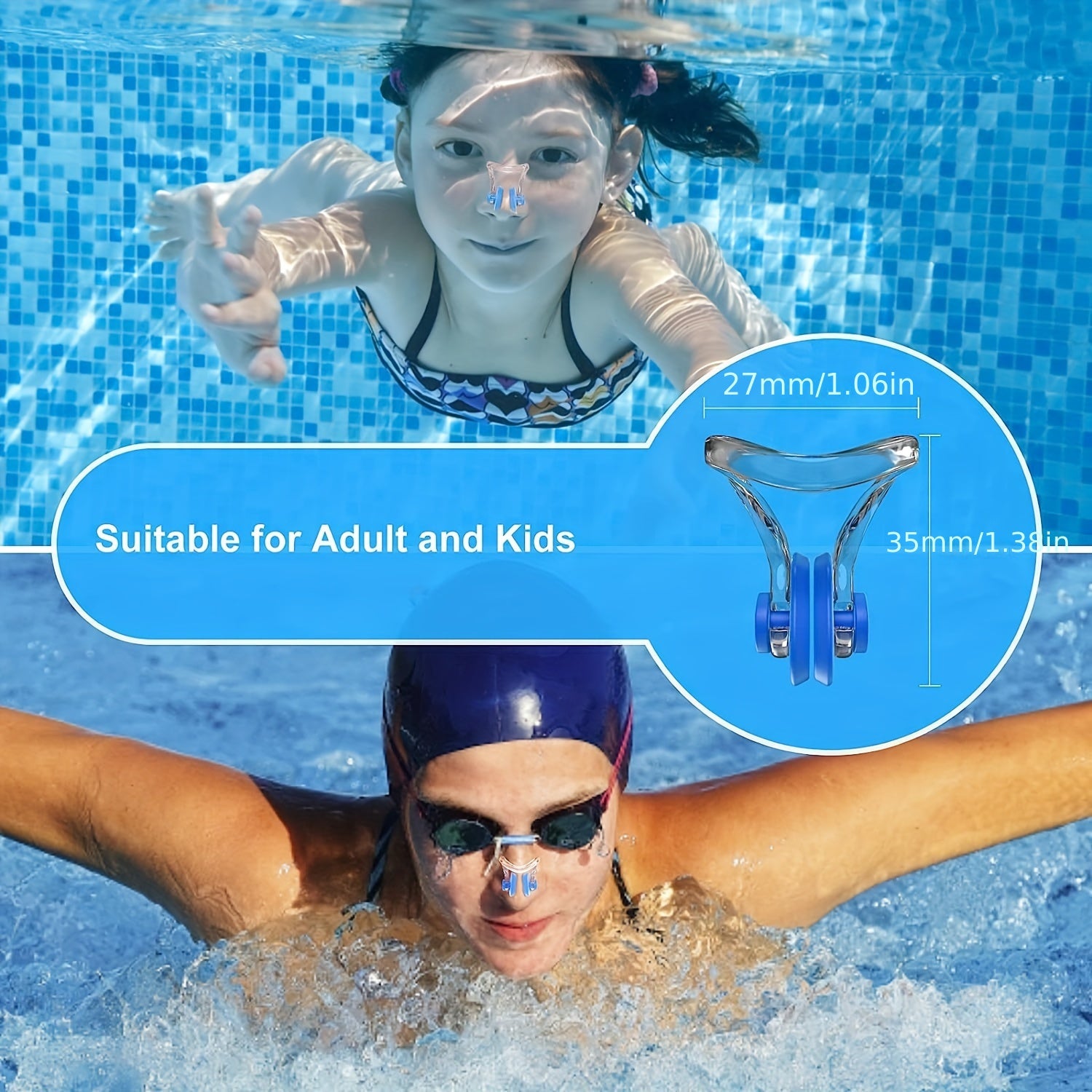 5pcs Waterproof Silica Gel Swimming Nose Clip