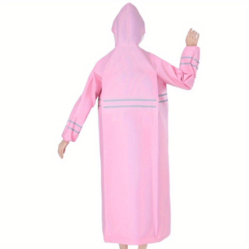 Men's Waterproof Reflective Rain Poncho Pink