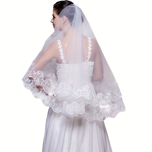 Bridal Veil With Comb Cape 1m Long Wedding Cloak Bride Shawl Tulle Cape