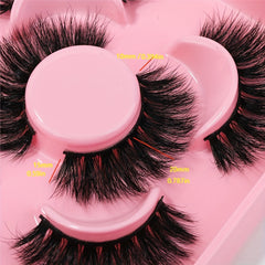 3 Pairs Volumized False Eyelashes Fluffy Wispy Cat Eye Lashes