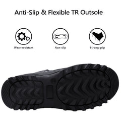 Men's Warm Waterproof Snow Boots Fluffy Lining Non Slip Winter Shoes