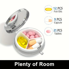 Smiling Sun Metal Medicine Box 3 Compartment Pill Organizer