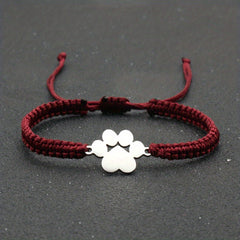 Adjustable Stainless Steel Dog Paw Bracelet for Men