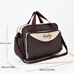 Polka Dot Mommy Bag Large Capacity Diaper Bag Tote & Shoulder Bag