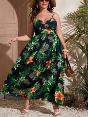  Tropical Print Maxi Cami Dress