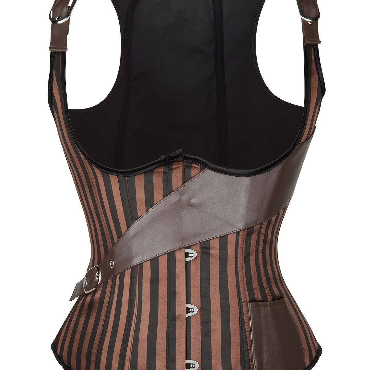 Striped Lace Up Shaping Tops Waist Trainer Tummy Control