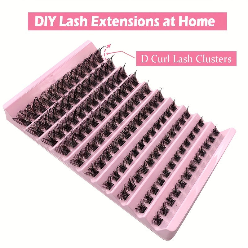 120pcs 8-16mm D Curl Cluster Lashes Individual Lashes Soft & Natural False Eyela