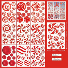 81pcs Christmas Window Stickers Red Candy Static Decorations 19 99 29 72 Cm