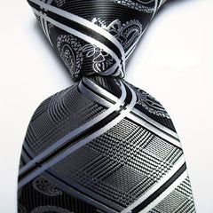 Plaid Style Mens Orange Purple Necktie Set