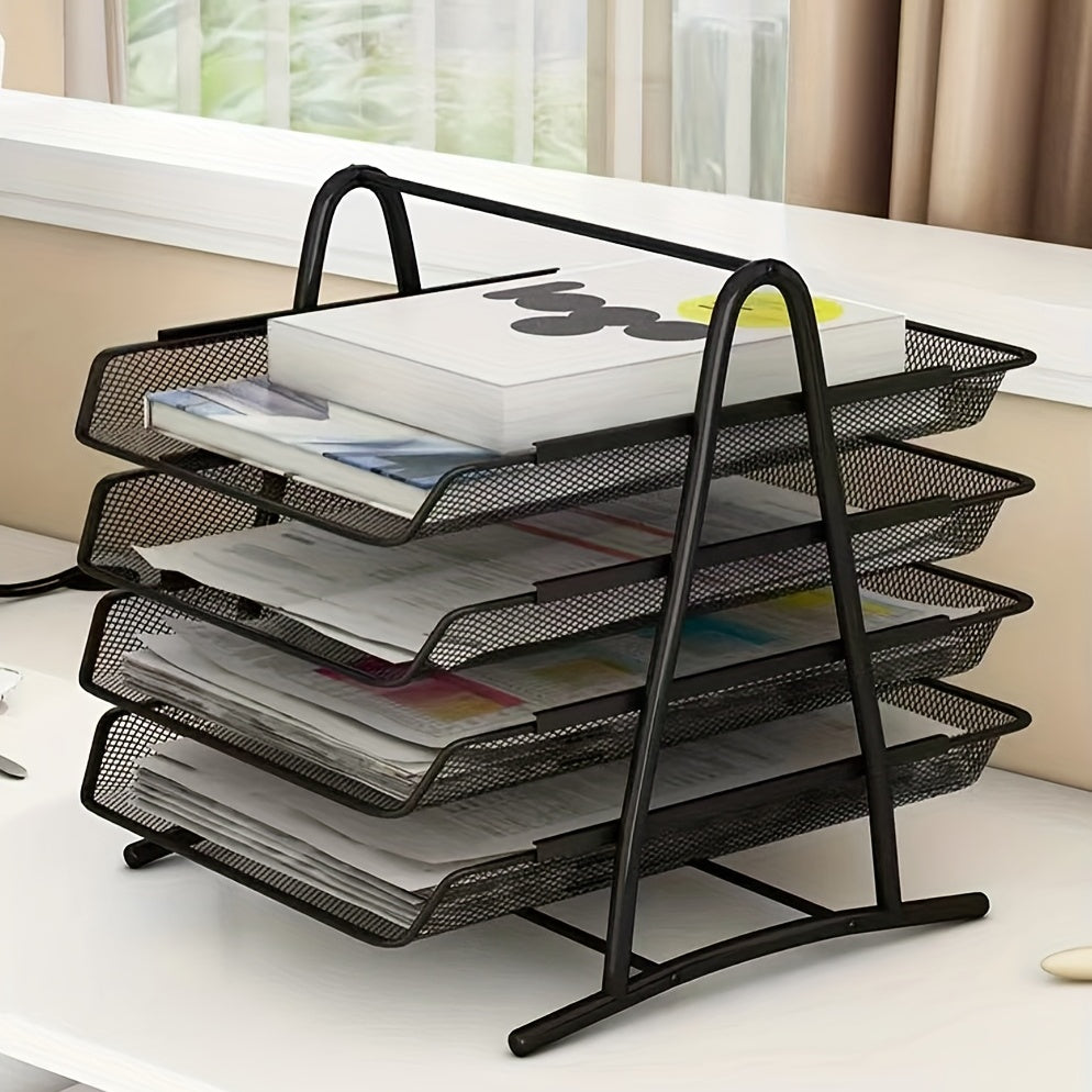Metal Iron File Rack Desktop Office Storage File Rack