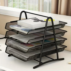 Metal Iron File Rack Desktop Office Storage File Rack