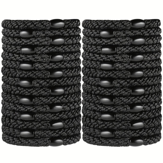 30pcs Solid Hair Ties Elastic Ponytail Holder for Thick Hair