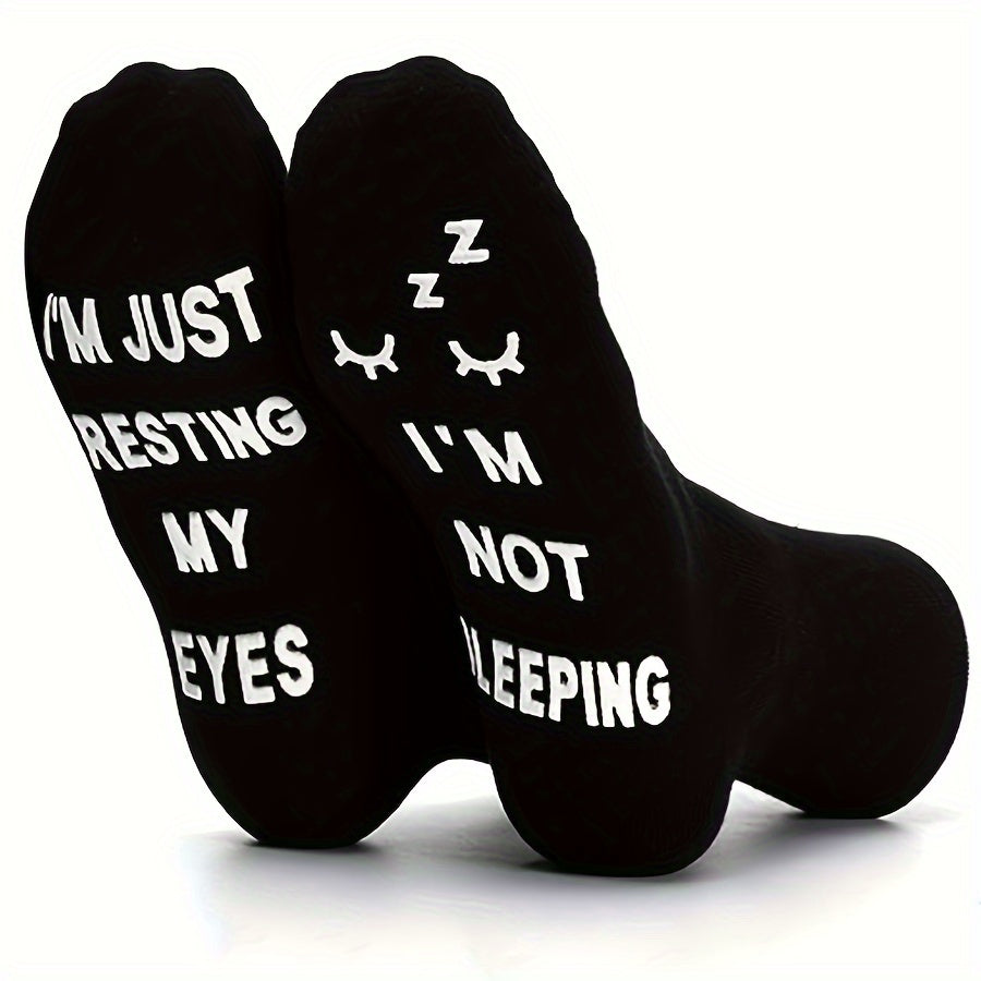 Funny Resting My Eyes Socks Dad Grandpa Mom Grandma