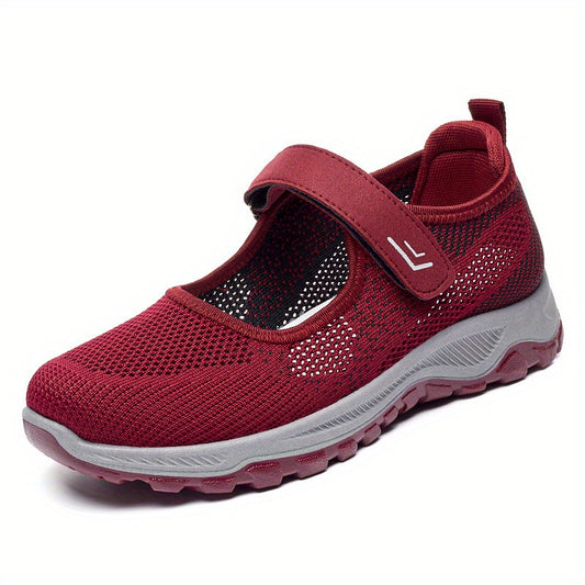 Breathable Backless Walking Shoes Hook & Loop Casual Sneakers Women's Footwear