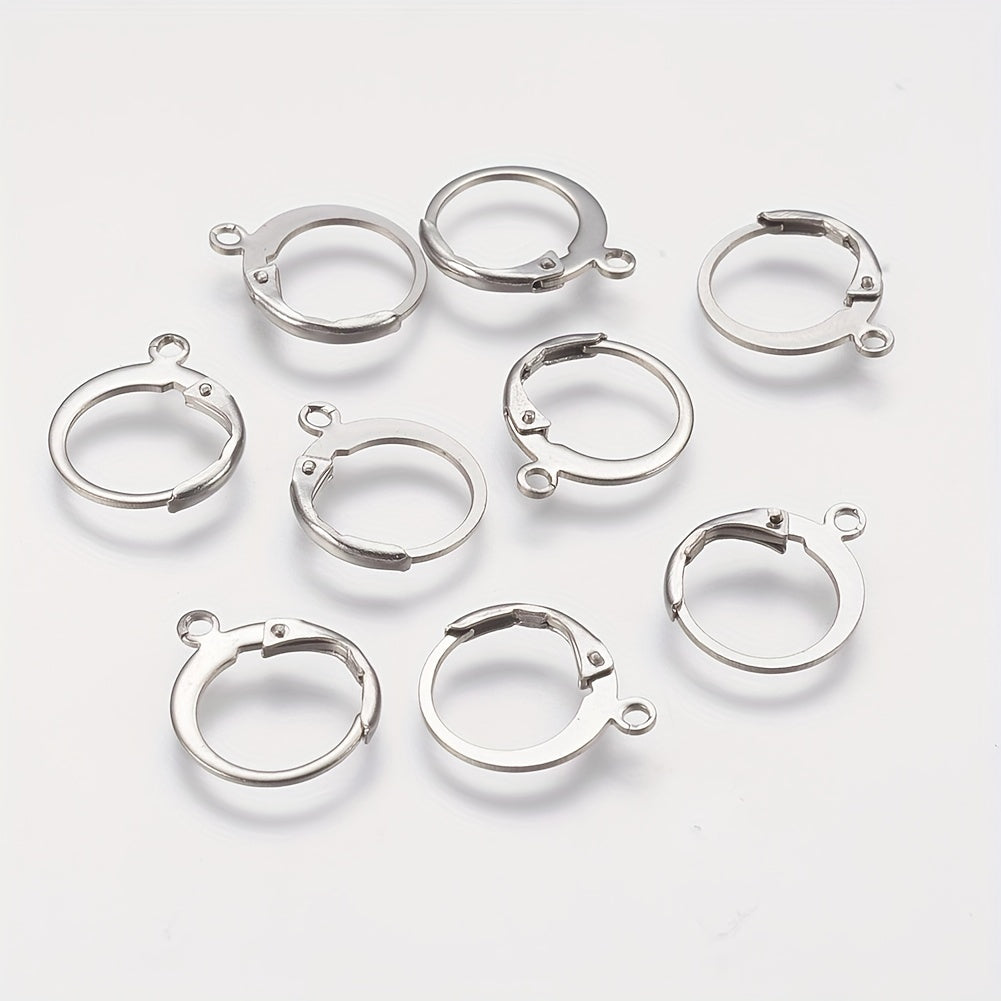 304 Stainless Steel Leverback Earrings 14.5x12x2mm
