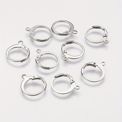 304 Stainless Steel Leverback Earrings 14.5x12x2mm