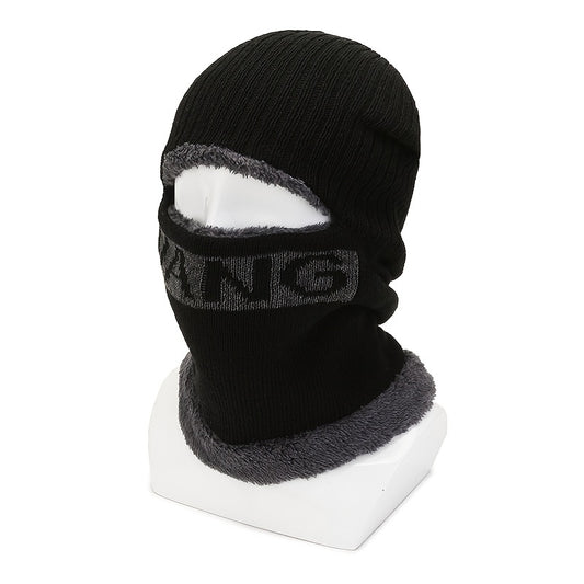 Winter Neck Warmer Fleece Thickened Hat Outdoor Coldproof Warm Knitted Woole