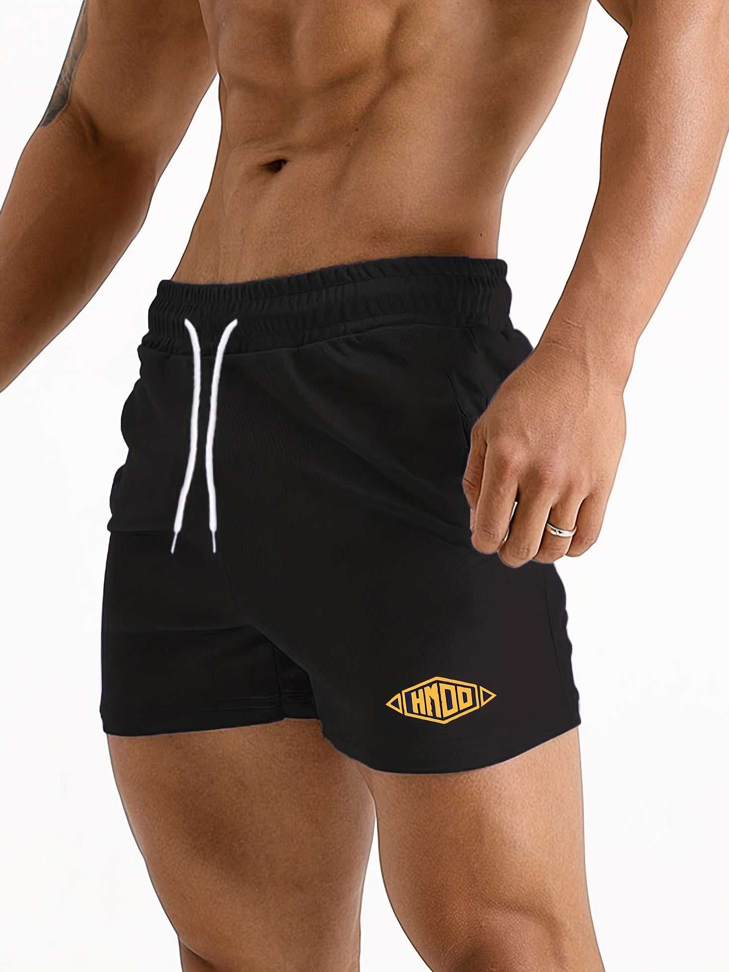 Men's Geometric Graphic Shorts Active Drawstring Workout Shorts