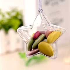 10pcs Transparent Five-pointed Star Plastic Ball Christmas Candy Box