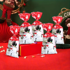 50Pcs Christmas Gift Bags Holiday Decorations Candy Packaging Bags