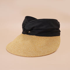 Japanese Straw Sun Hat Knot Stitching Visor Hats