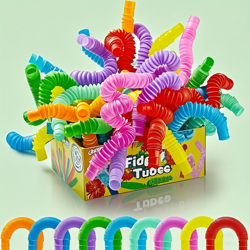 Colorful Telescoping Tubes Creative Toys for Kids Mixed Bright Colors