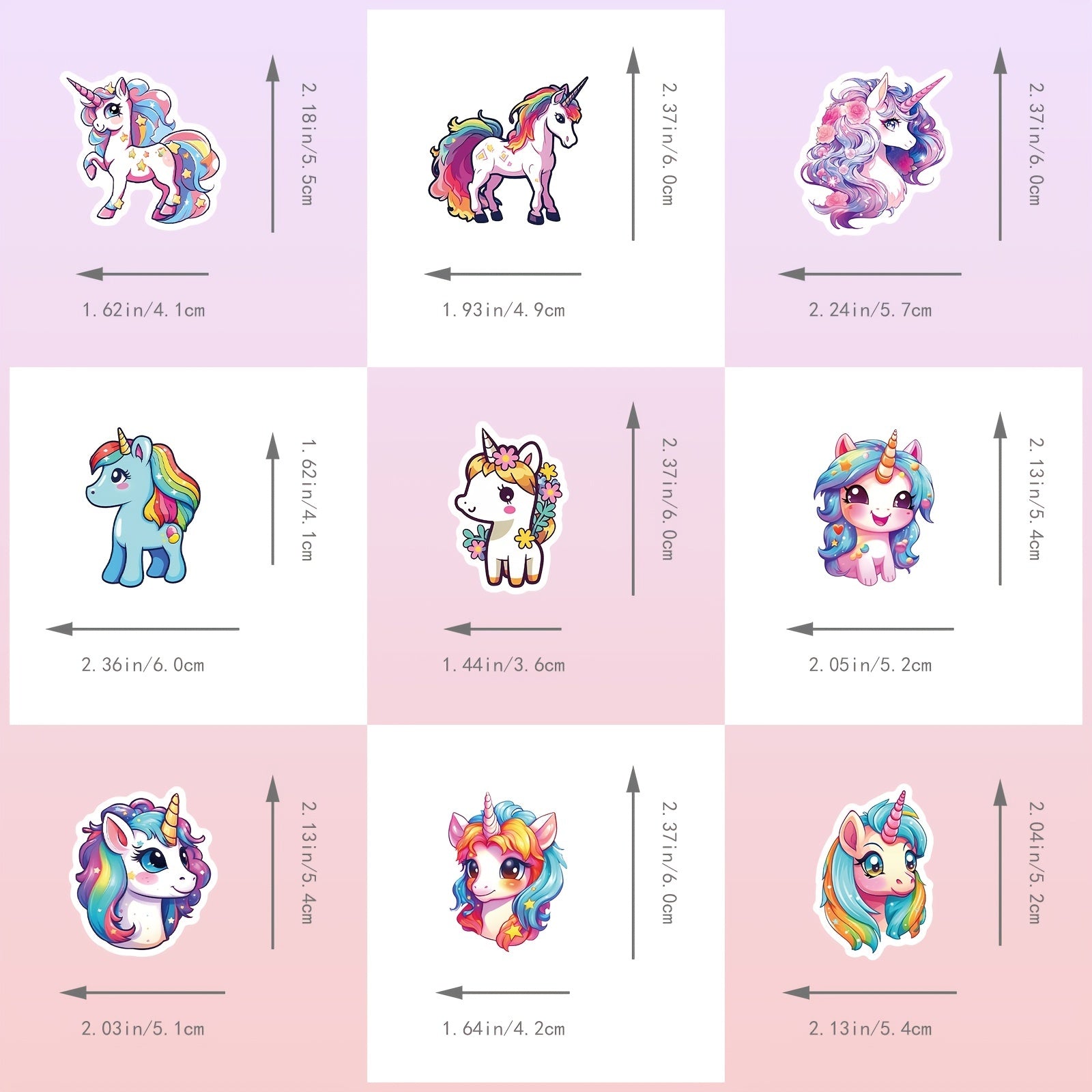 50pcs Unicorn Stickers Waterproof Vinyl Stickers For Water Bottles Pack