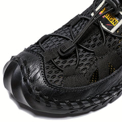 Men's Closed Toe Anti Collision Sandals Stitched Non Slip Beach Shoes