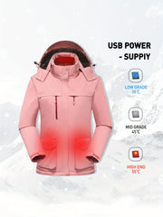 Waterproof Hooded Ski Jacket for Women
