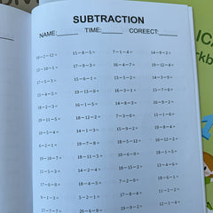 Math Workbook for Kids 4-12 Addition Subtraction Multiplication Division
