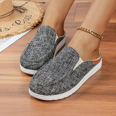 Women's Canvas Slip On Loafers Lightweight Casual Round Toe Shoes