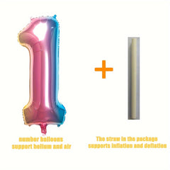 81 28cm Rainbow Number Balloon Party Supplies