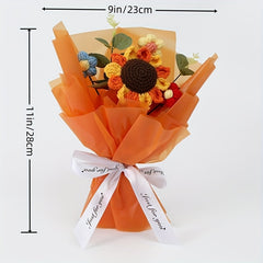 1pc Crochet Wool Eternal Flower Sunflower Bouquet Gift Handicraft