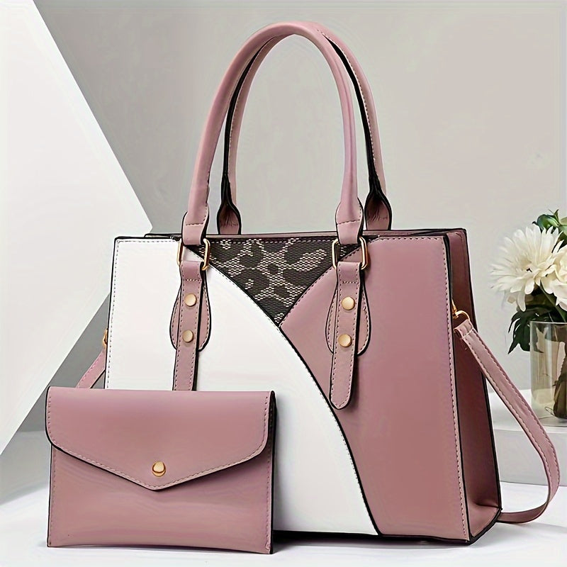 Large Capacity Business Handbag With Clutch Bag Set