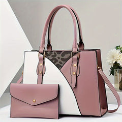 Large Capacity Business Handbag With Clutch Bag Set