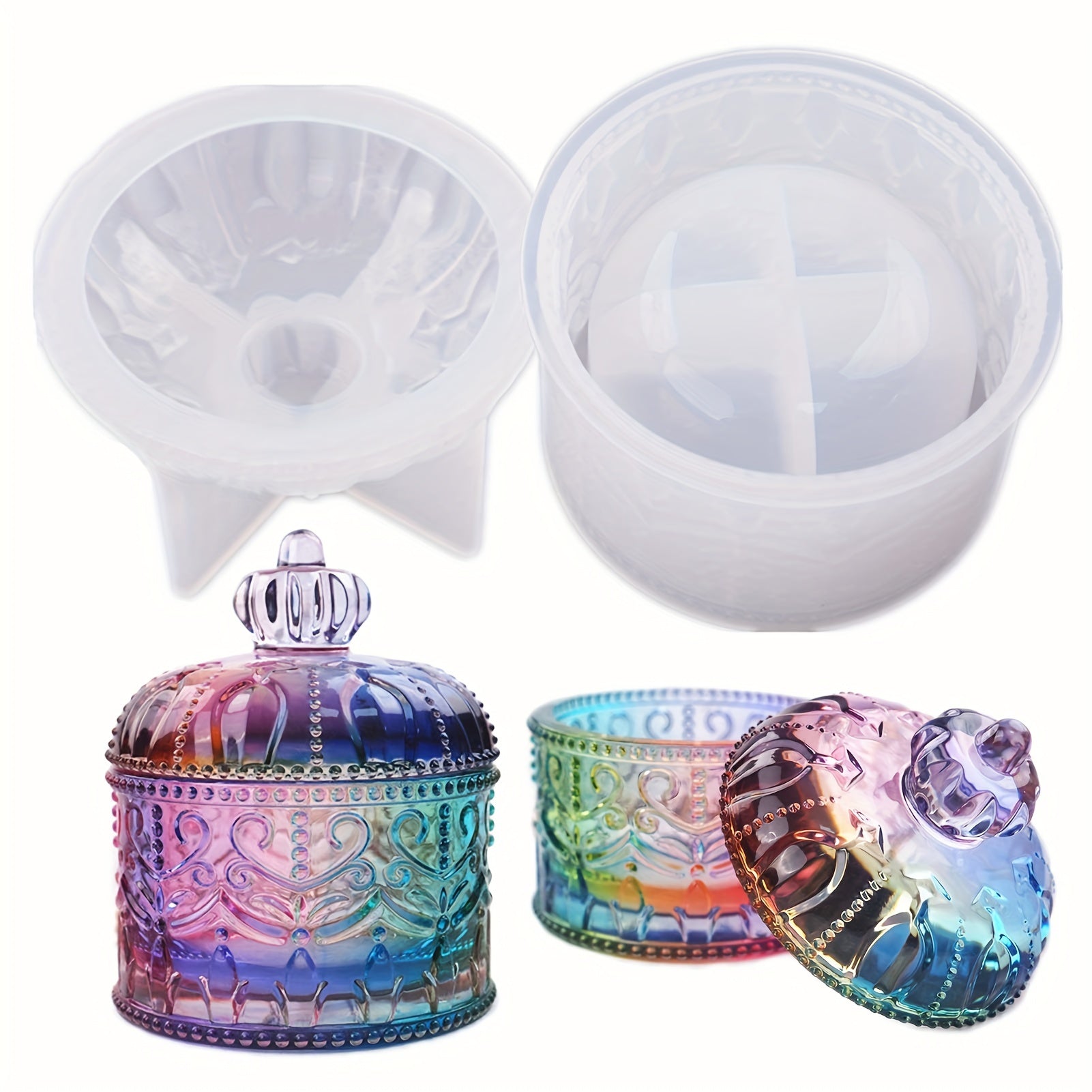 Vintage Jar Resin Mold With Lid for Epoxy Casting DIY Crafts Kits