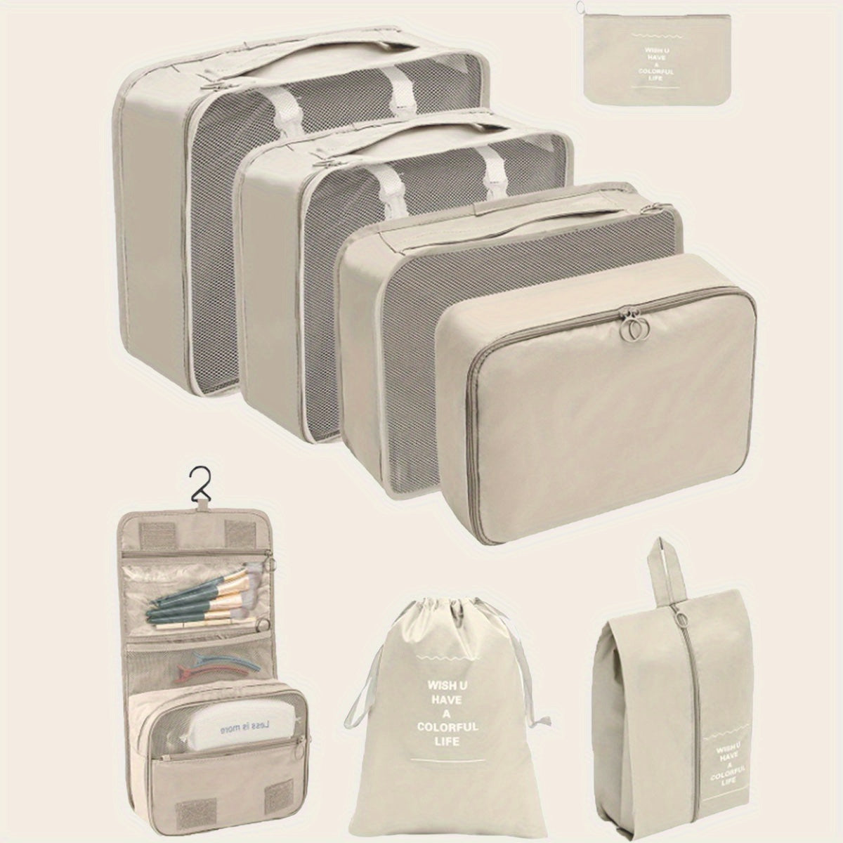 8pcs 9pcs Travel Storage Bag Toiletries Cosmetics Clothes Shoes Packing Cubes