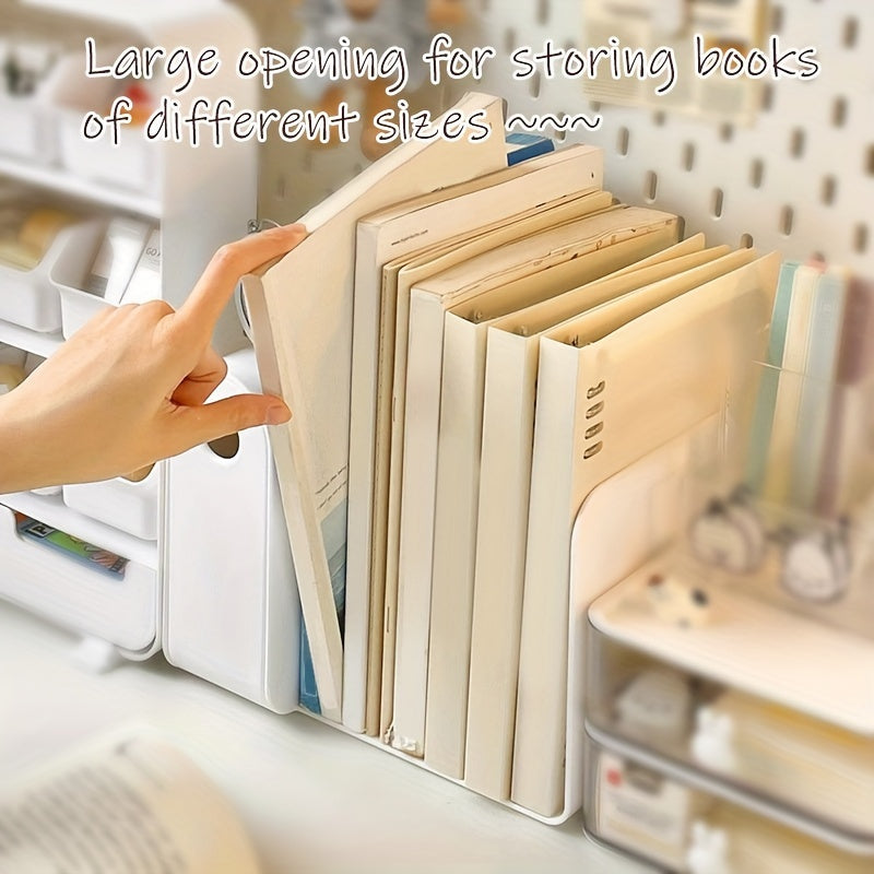 Desktop Bookshelf with Pen Holder & End Bookshelf for Books & Stationery