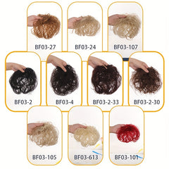 Fluffy Curly Hair Topper Synthetic Toupee Hairpiece Cover Increase Volume