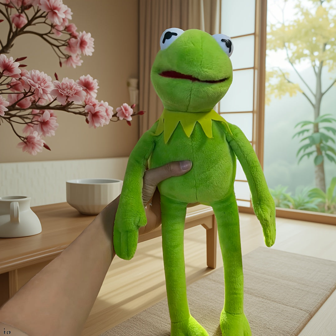 Cute Frog Hand Puppet Plush Toy - Green & Yellow - Desk Decor & Prank Gift