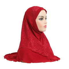 Muslim Hijab Arab Hat Lace Stitching Veil Hat for Girls